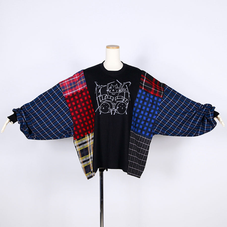 MINT NeKO Check Patchwork Tops / A