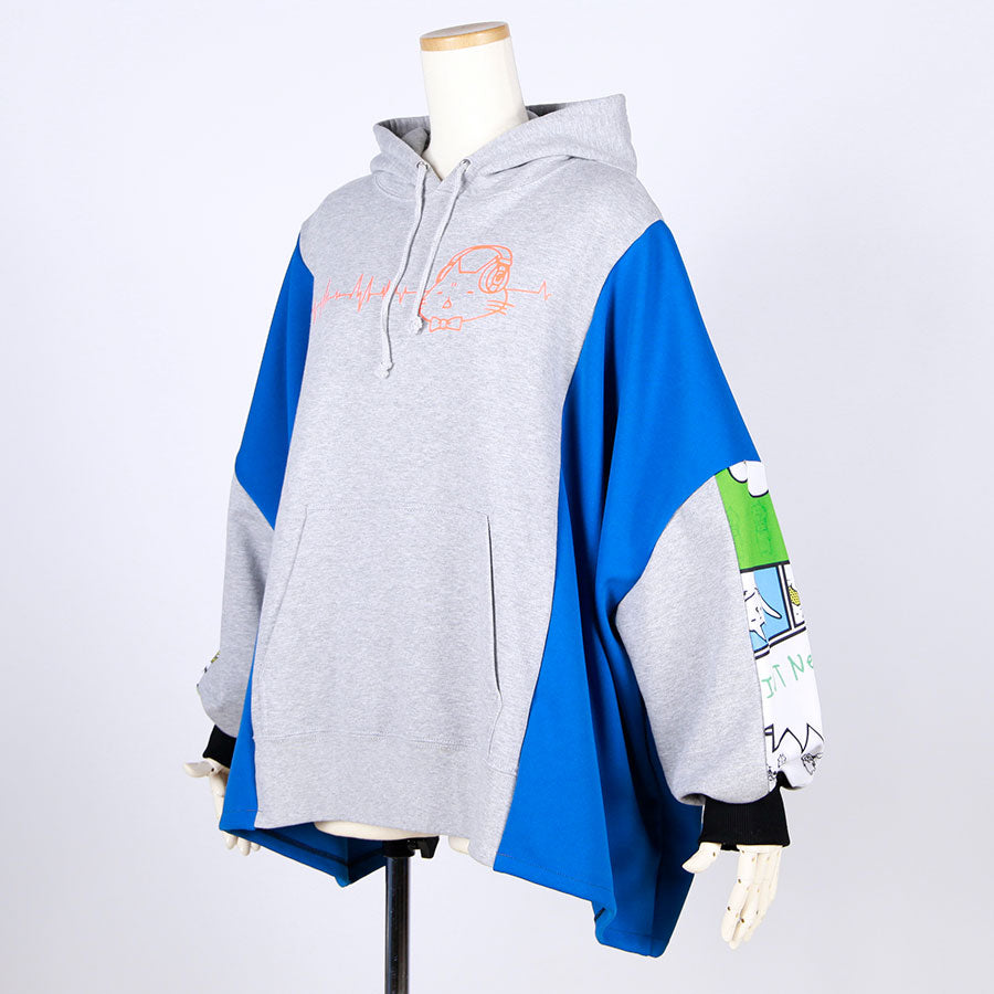 MINT NeKO Patchwork Wide Hoodie / D