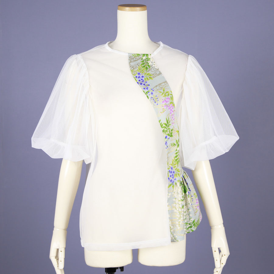 【一点物】TKg 秘色色の藤 透けるトップス