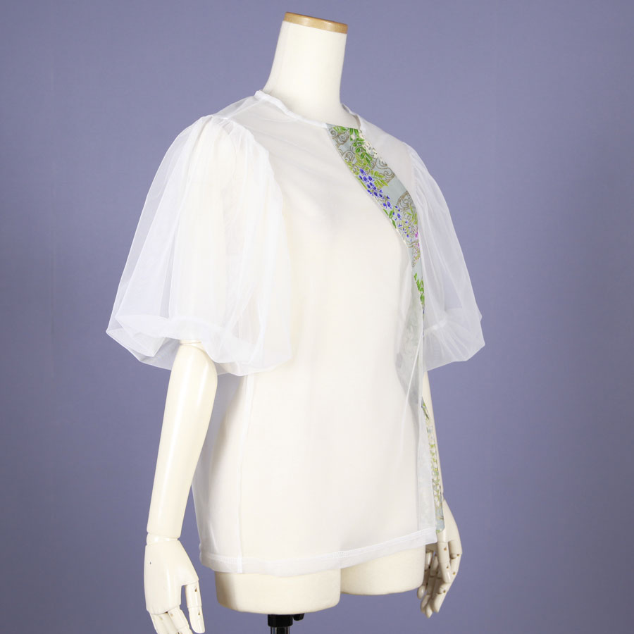 【一点物】TKg 秘色色の藤 透けるトップス