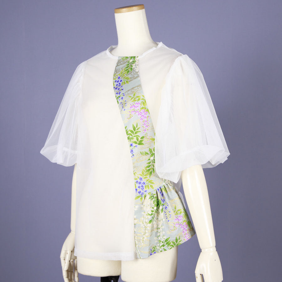 【一点物】TKg 秘色色の藤 透けるトップス