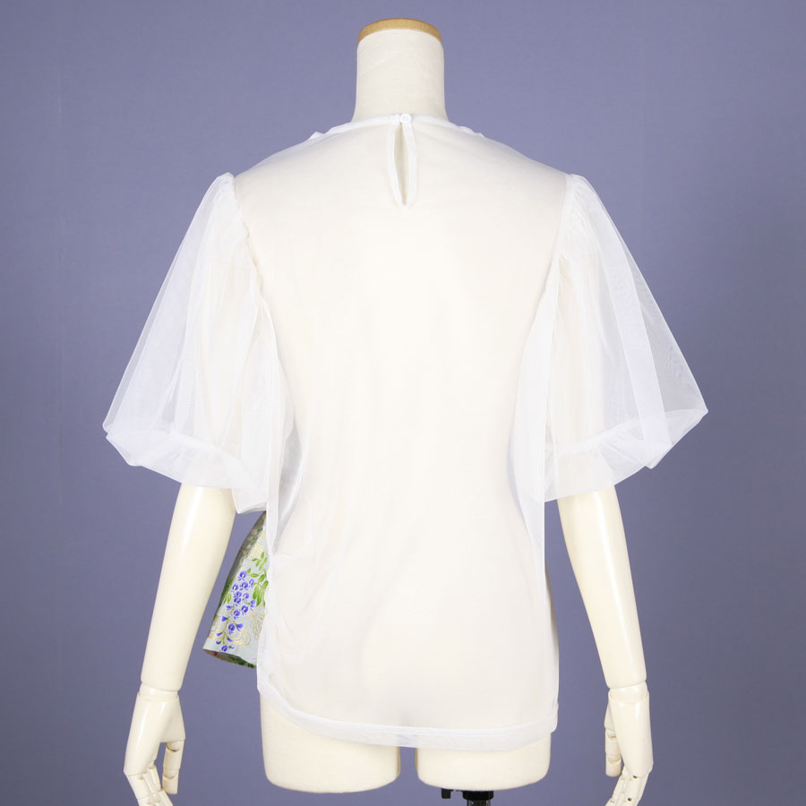 【一点物】TKg 秘色色の藤 透けるトップス