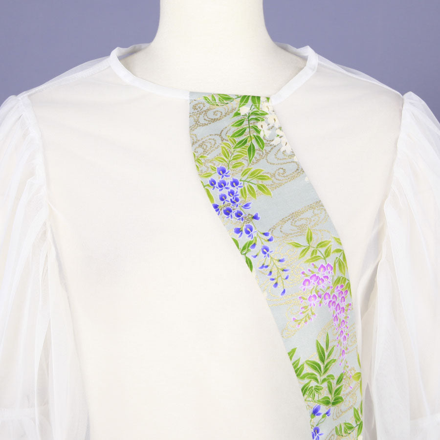 【一点物】TKg 秘色色の藤 透けるトップス