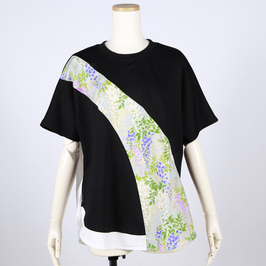 【一点物】TKg 秘色色の藤 肩から切り替えトップス