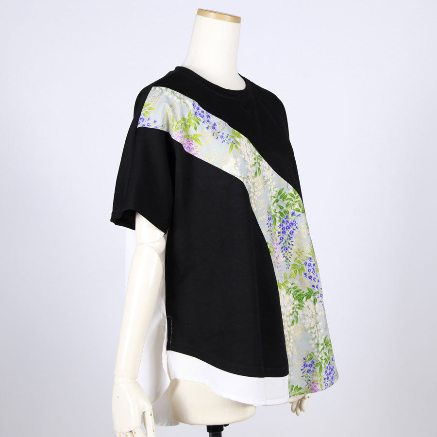 【一点物】TKg 秘色色の藤 肩から切り替えトップス