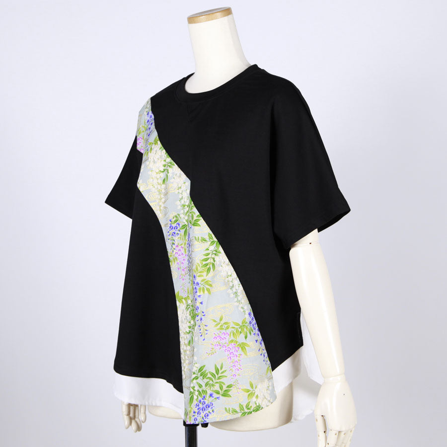 【一点物】TKg 秘色色の藤 肩から切り替えトップス