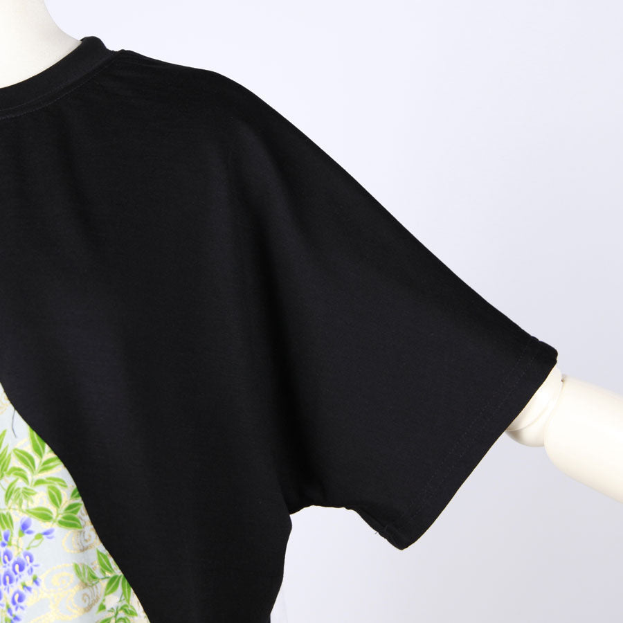 【一点物】TKg 秘色色の藤 肩から切り替えトップス