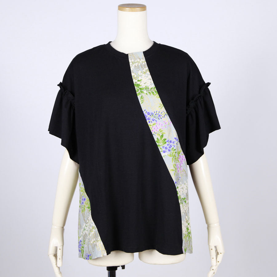 【一点物】TKg 秘色色の藤 くるくる切り替えトップス