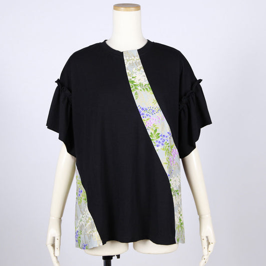 【一点物】TKg 秘色色の藤 くるくる切り替えトップス