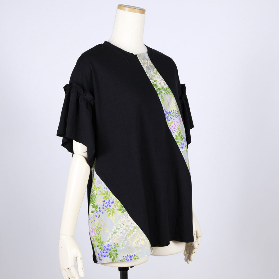 【一点物】TKg 秘色色の藤 くるくる切り替えトップス