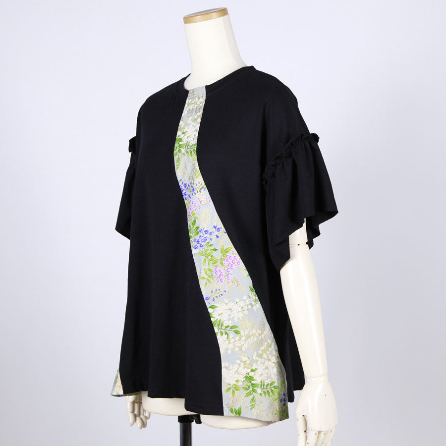 【一点物】TKg 秘色色の藤 くるくる切り替えトップス