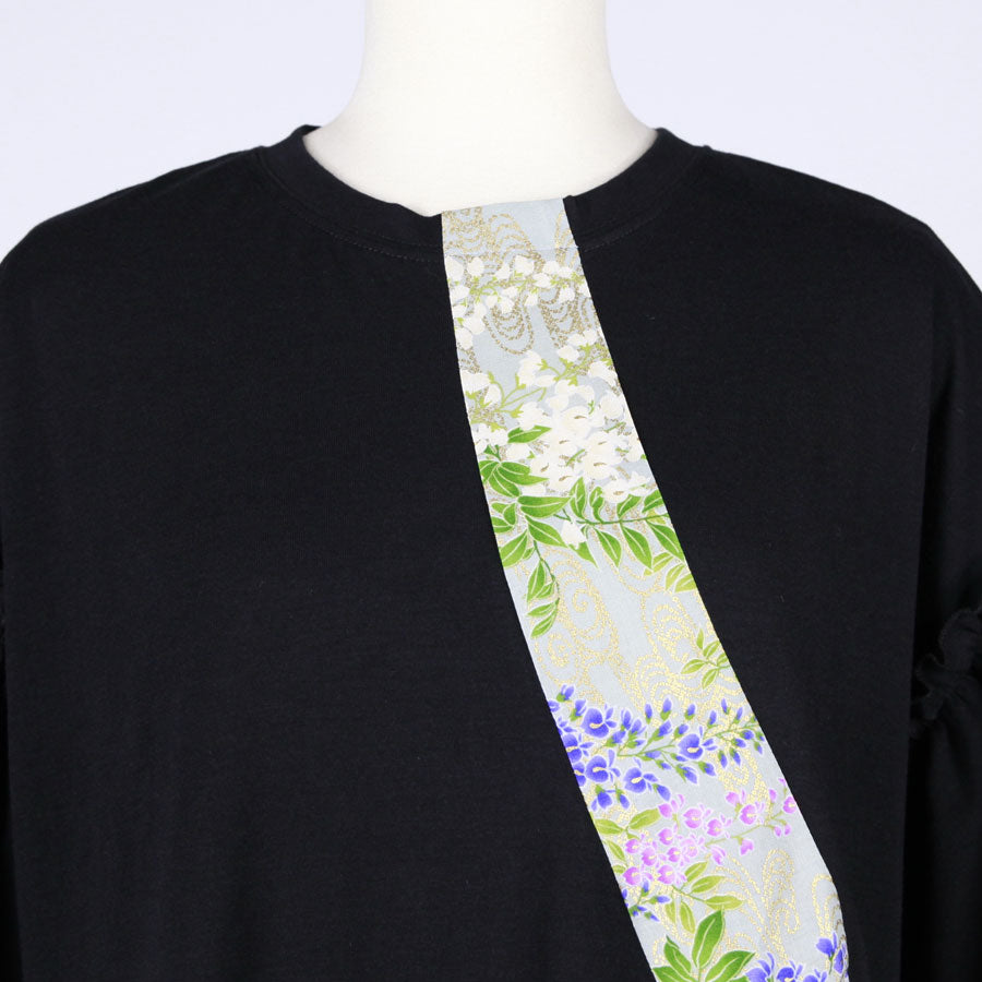 【一点物】TKg 秘色色の藤 くるくる切り替えトップス