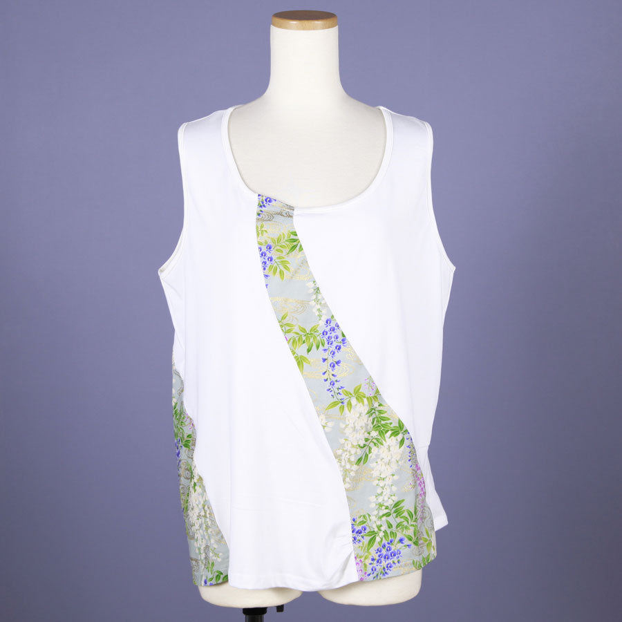 [One-of-a-kind item] TKg Celadon color Wisteria Round and round Tank top