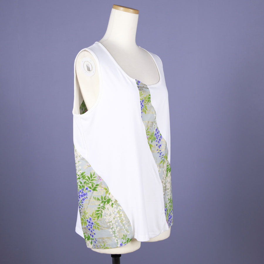 [One-of-a-kind item] TKg Celadon color Wisteria Round and round Tank top
