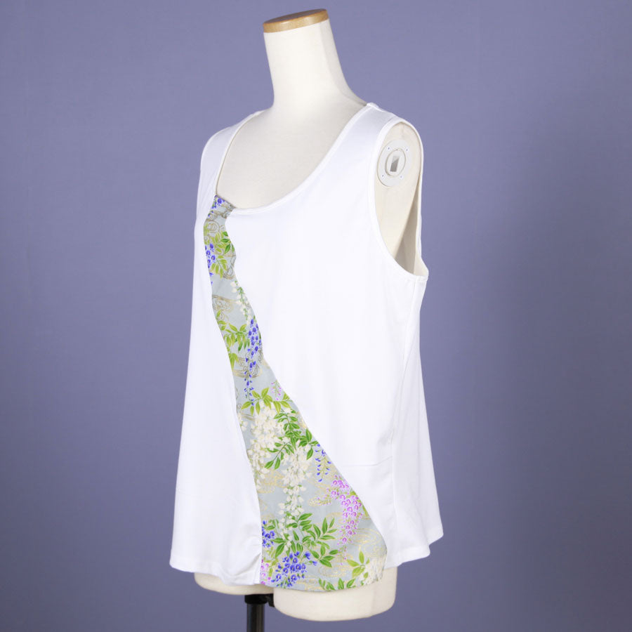 [One-of-a-kind item] TKg Celadon color Wisteria Round and round Tank top