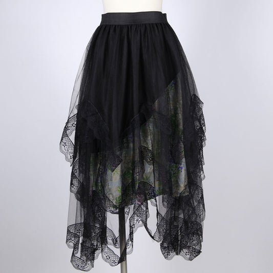 [One-of-a-kind item] TKg Celadon color Wisteria Transparent Skirt