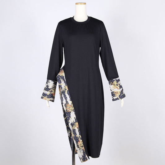 [One-of-a-kind item] TKg Dragon Flying on Hemp Leaves Pattern Slit Tops