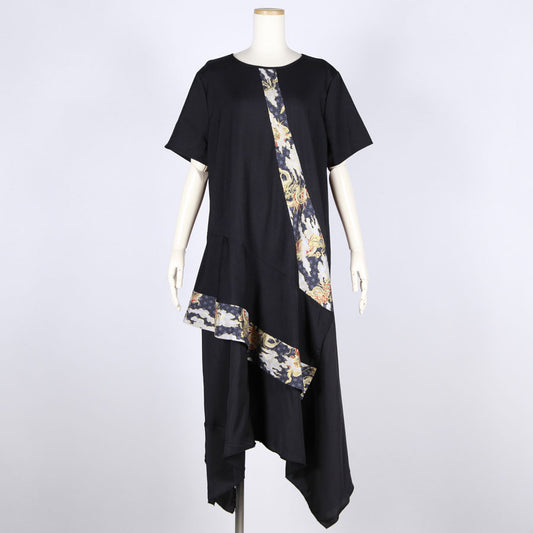 [One-of-a-kind item] TKg Dragon Flying on Hemp Leaves Pattern Coordinating Dress