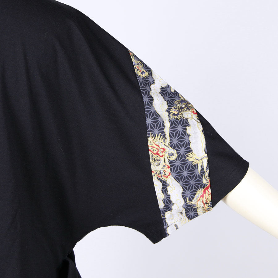 [One-of-a-kind item] TKg Dragon Flying on Hemp Leaves Pattern Tops with Loop