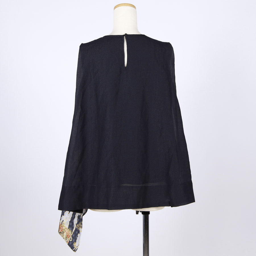 [One-of-a-kind item] TKg Dragon Flying on Hemp Leaves Pattern Fabric Sleeveless