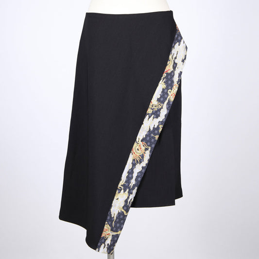 [One-of-a-kind item] TKg Dragon Flying on Hemp Leaves Pattern Diagonal Layered Skirt