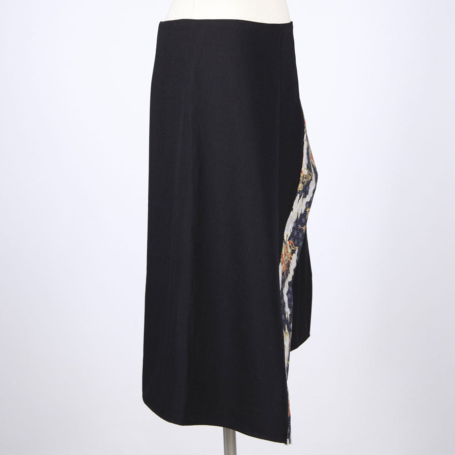 [One-of-a-kind item] TKg Dragon Flying on Hemp Leaves Pattern Diagonal Layered Skirt