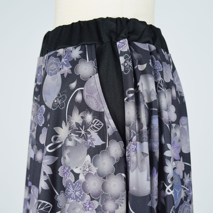 gouk Japanese pattern flare skirt e