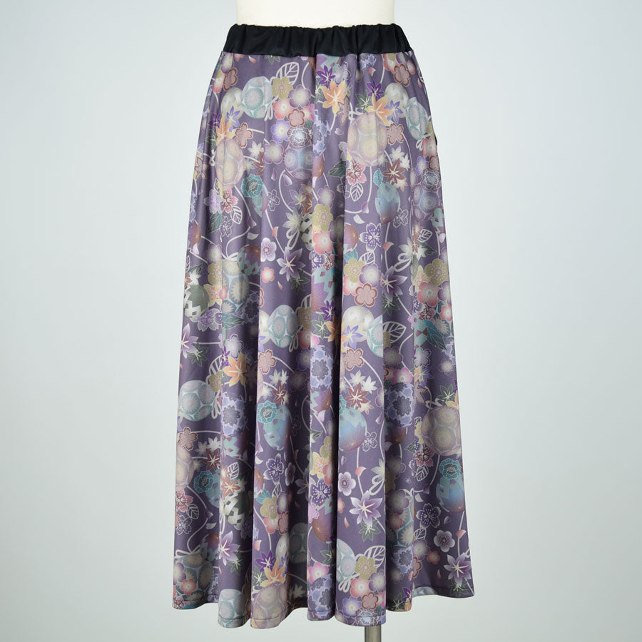 gouk Japanese Pattern Flare Skirt / PUR