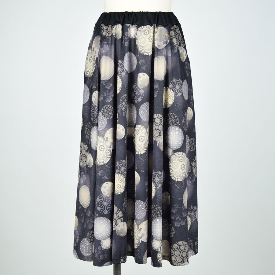 gouk Japanese Pattern Flare Skirt / BK