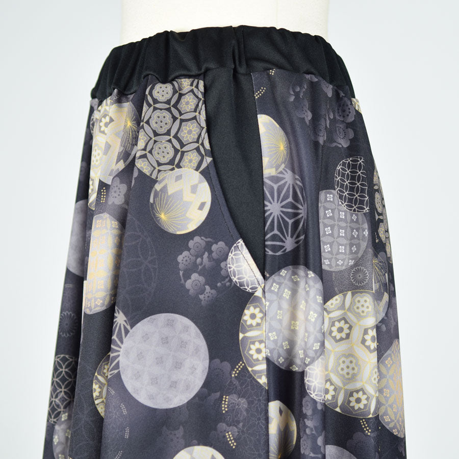 gouk Japanese Pattern Flare Skirt / BK