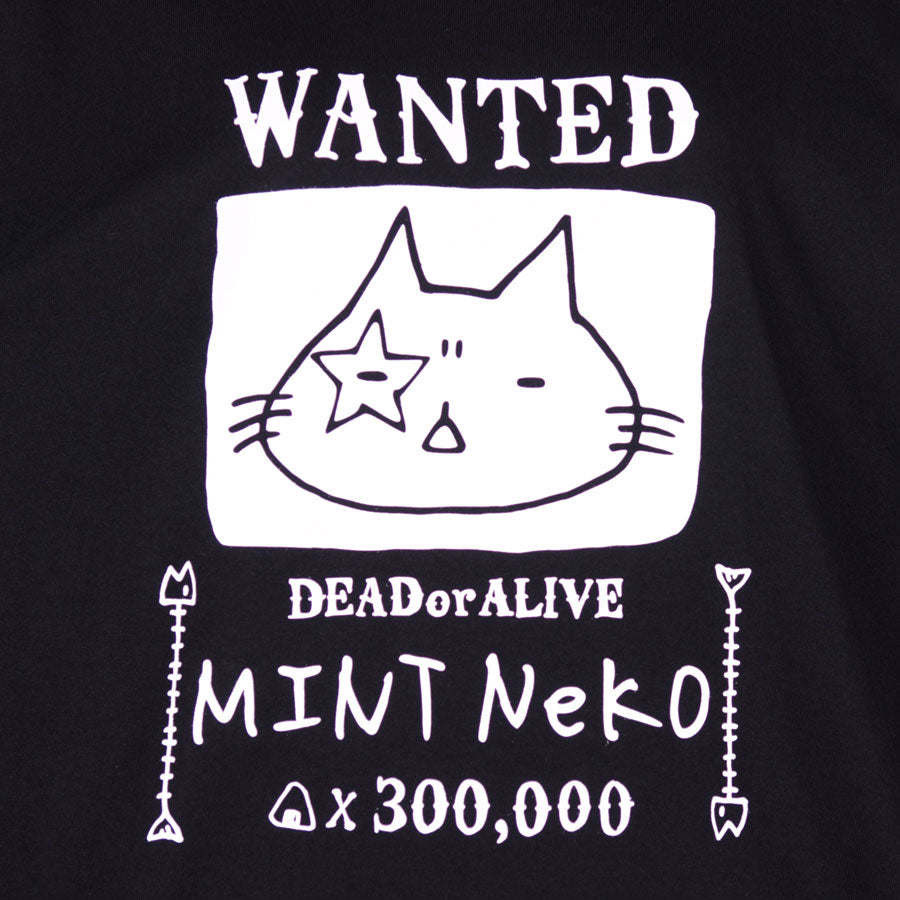 MINT NeKO ポールはお尋ね者Tシャツ BK・XL