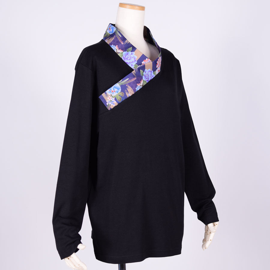 gouk Kimono Collar Long Sleeve T-shirt / F