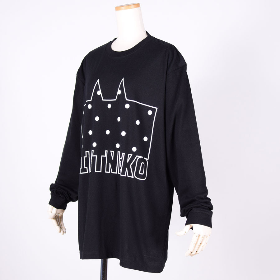 MINT NeKO Dot Logo Long Sleeve T-shirt / BK