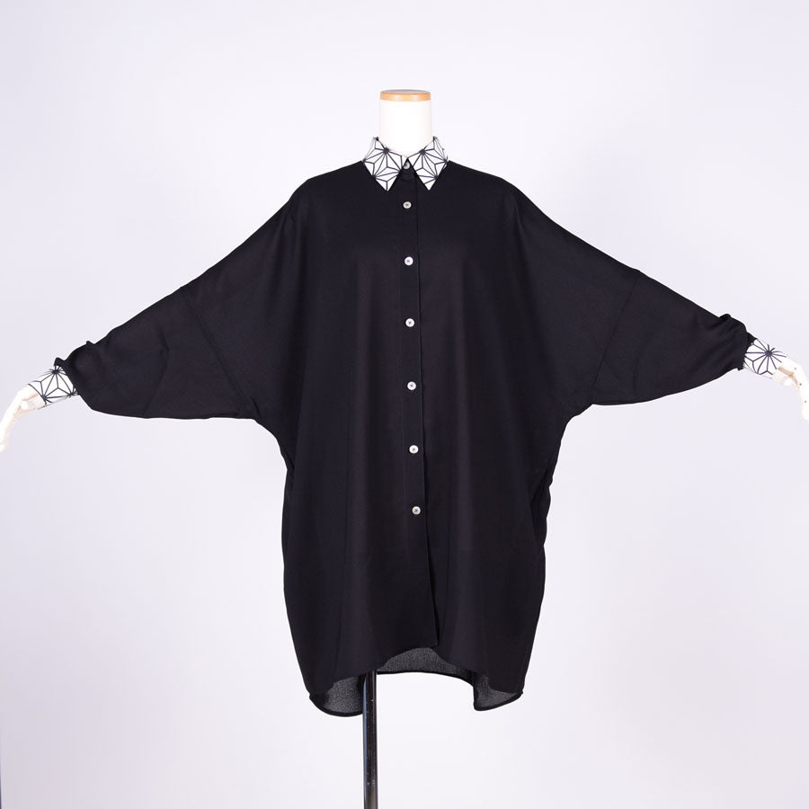 gouk Big Shirt  Coat / BK-WH