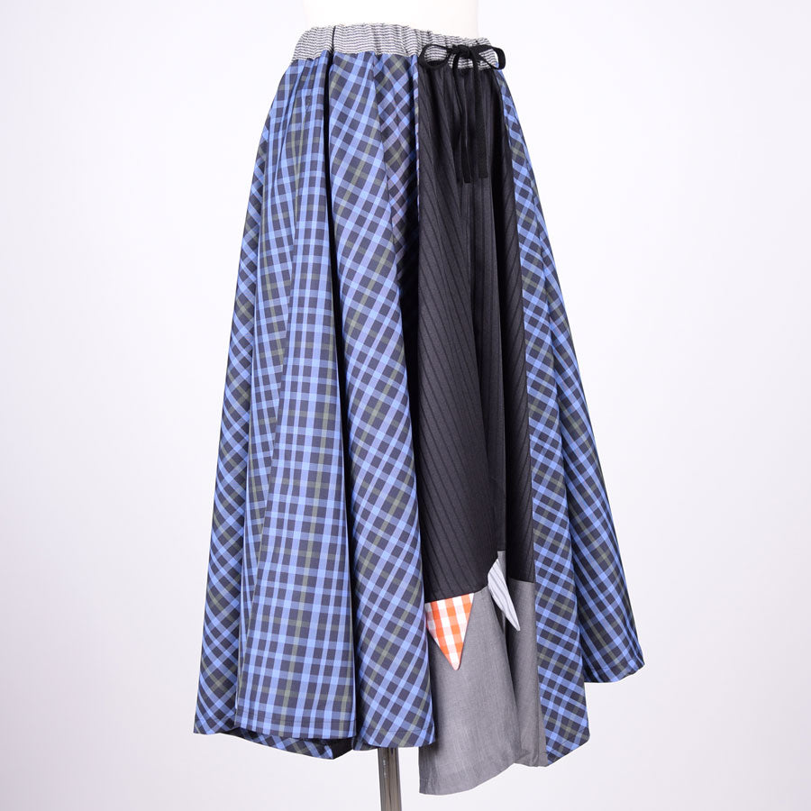 MINT NeKO Patchwork Flare Skirt / BL