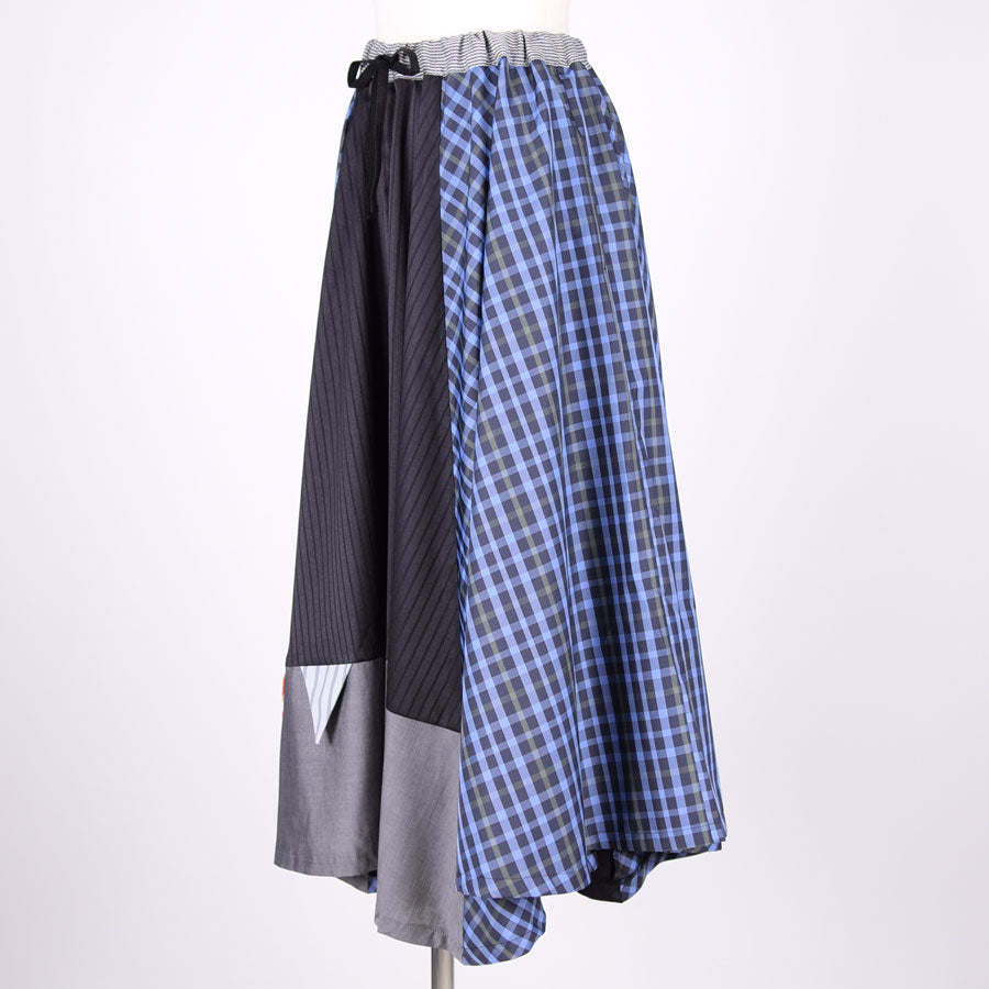 MINT NeKO Patchwork Flare Skirt / BL