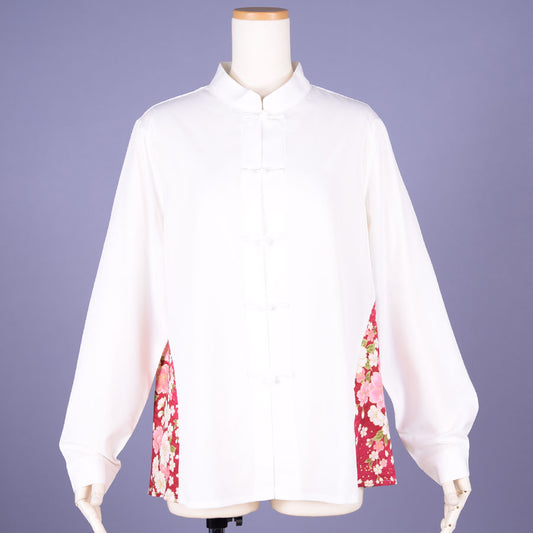 【One of a kind】TKg Chinese Collar Shirt with Japanese Pattern