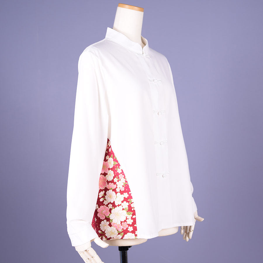 【One of a kind】TKg Chinese Collar Shirt with Japanese Pattern