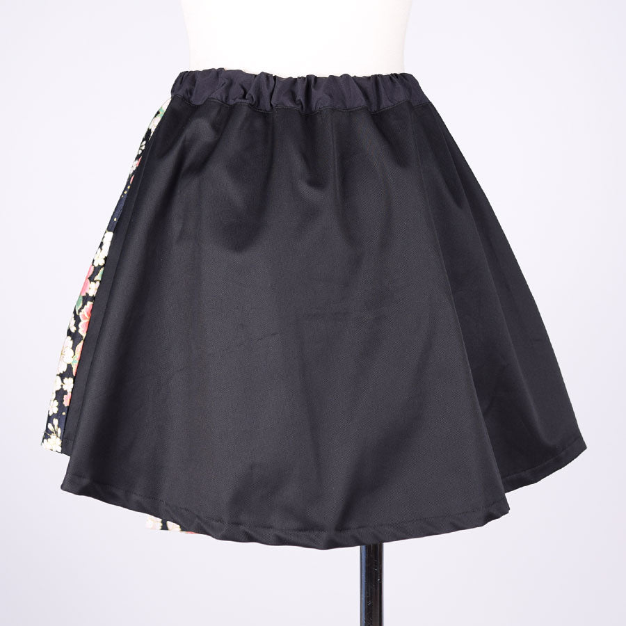 【One of a kind】TKg Black and Red Cherry Blossom Pattern Mini Skirt