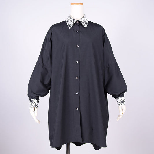 gouk Big Shirt  Coat / BK-WH