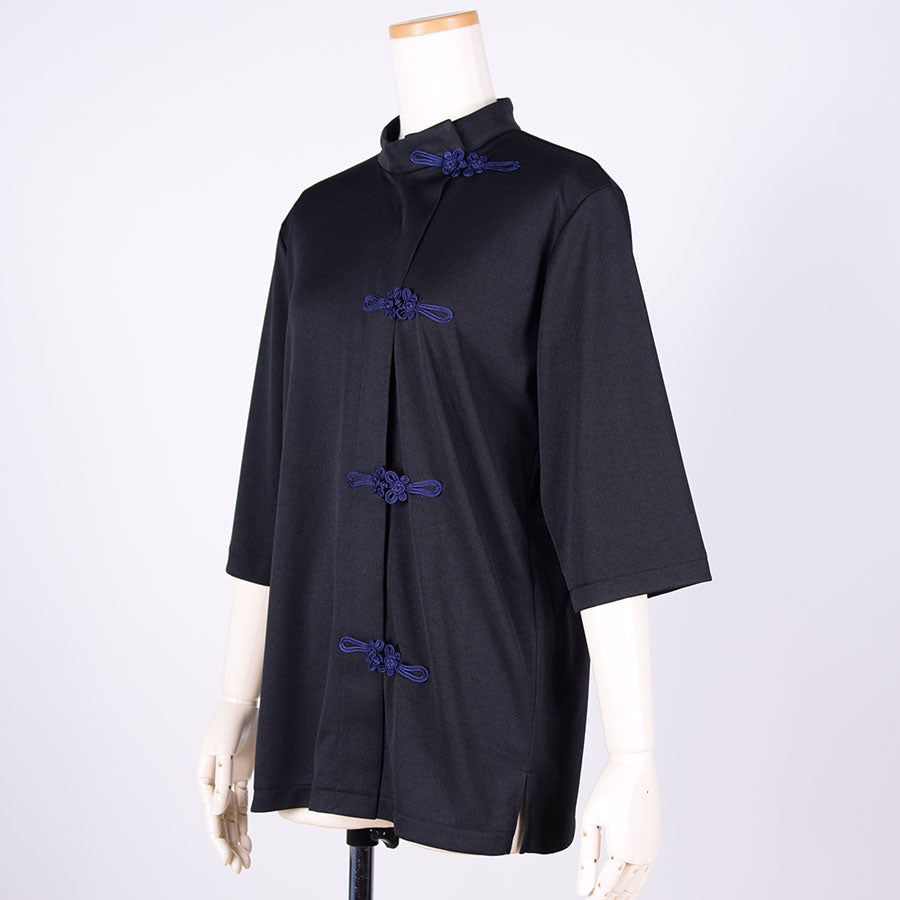 Moriguchika Short Sleeve Chinese Style Tops / BK