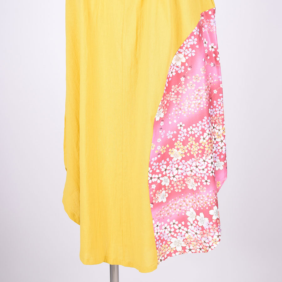 [One of a kind] TKg Mustard Color and Cherry Blossom Skirts