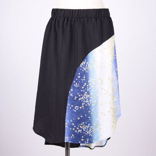 [One of a kind] TKg Crescent Moon Japanese Pattern Cut Skirt