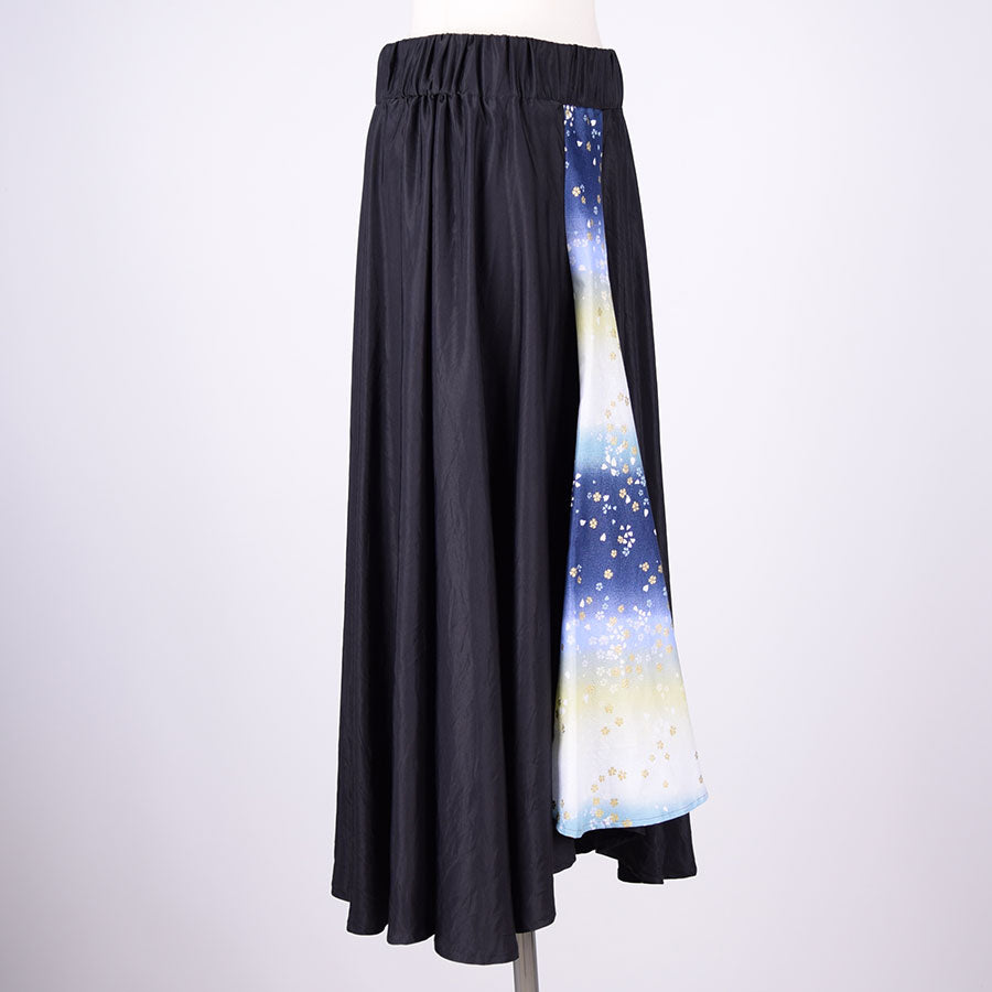 [One of a kind] TKg Random Hem Skirt with a Vertical Japanese Pattern