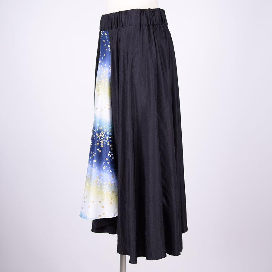 [One of a kind] TKg Random Hem Skirt with a Vertical Japanese Pattern