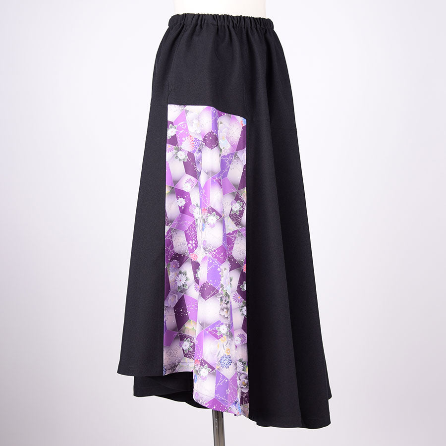 gouk 6 pieces Switching Flare Skirt / PUR-BK