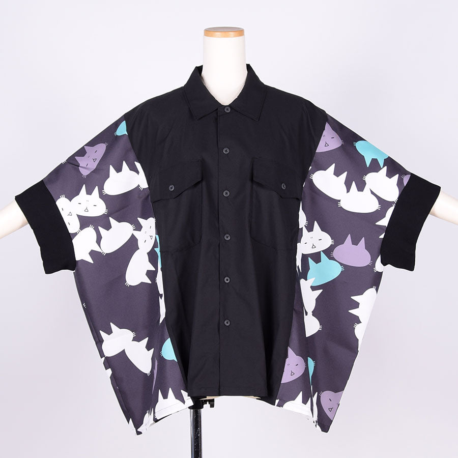 MINT NeKO Patchwork Wide Shirt / BK