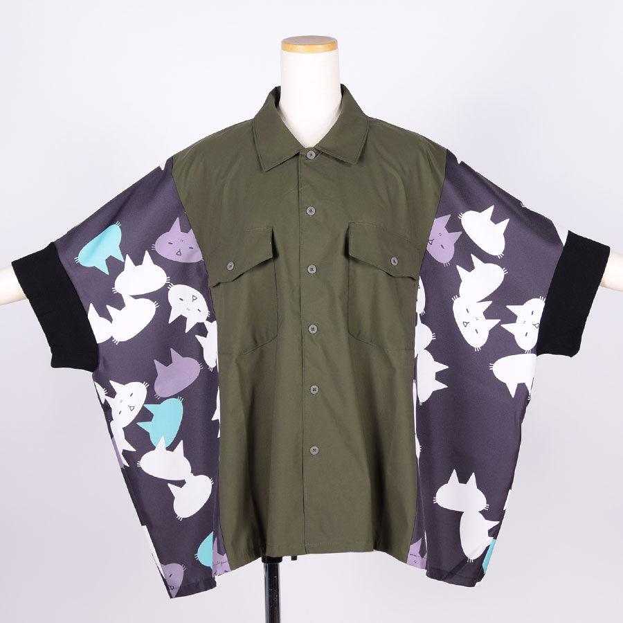 MINT NeKO Patchwork Wide Shirt / KHA