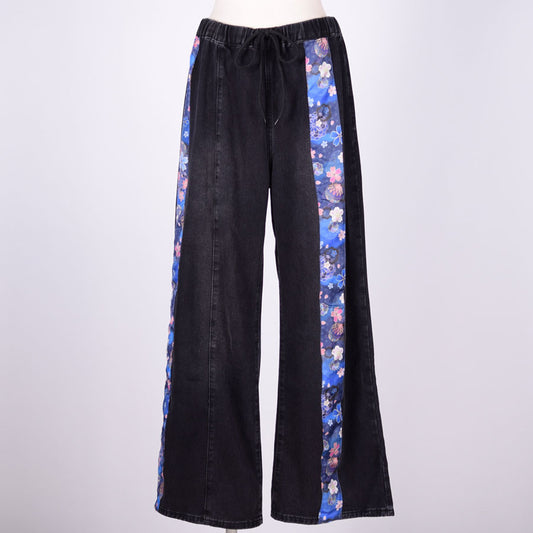 [One of a kind] TKg Denim Pants with Japanese pattern