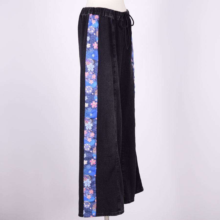 [One of a kind] TKg Denim Pants with Japanese pattern